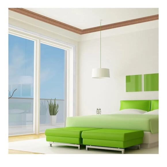 Crown Molding Peel and Stick 3D Wall Edging Foam Baseboard Self Adhesive (Brown) - Picture 1 of 3